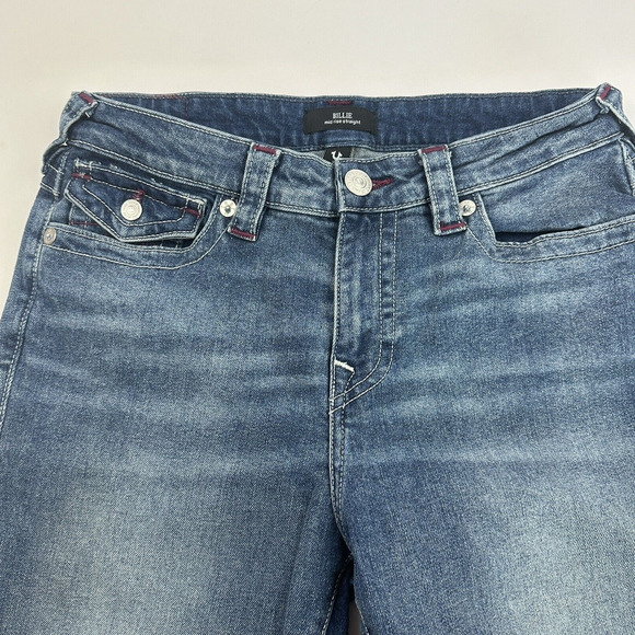 True Religion Billie Mid Rise Straight Denim Blue Jean Sz 29 Medium Wash Stretch - Picture 8 of 14